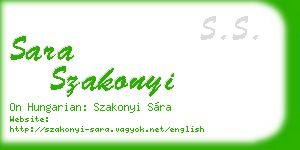 sara szakonyi business card